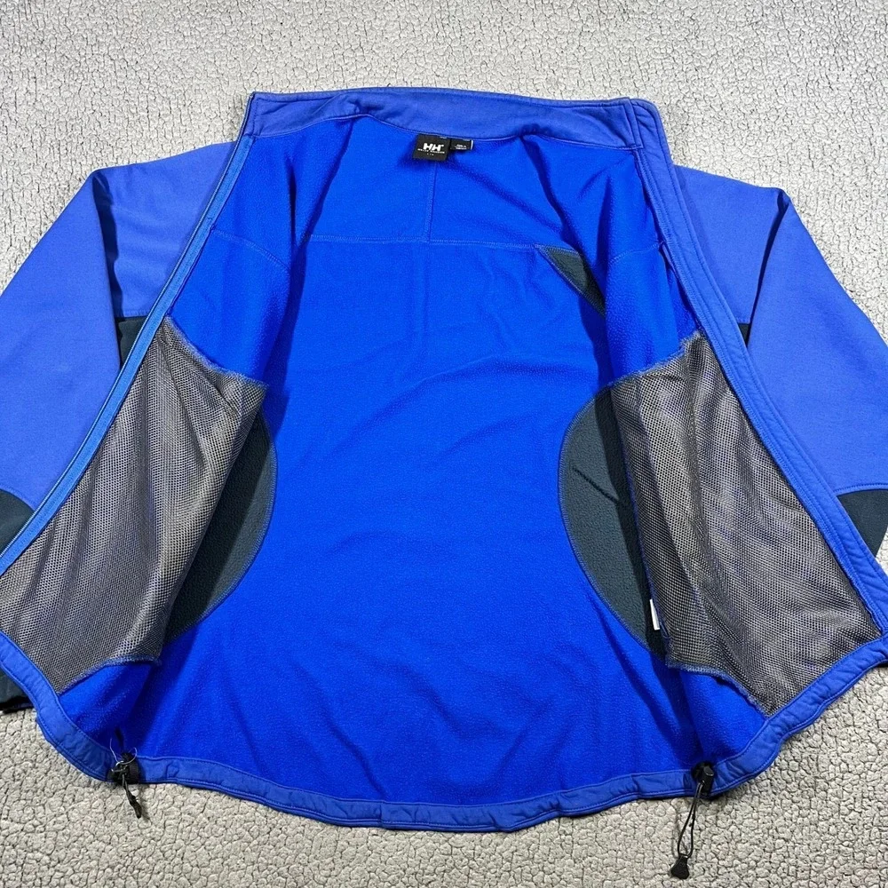 Helly Hansen Mens Blue Full Zip Softshell Fleece Lined Jacket Size Large L